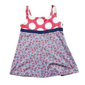 Mini Boden Girls Floral Polka Dot Tank Size 9-10 Years